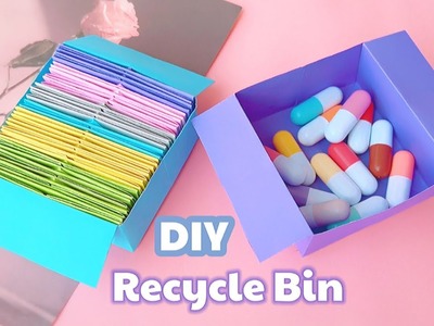How to make Trash Bin from Paper | Origami Trash Bin Tutorial - Paper waste basket
