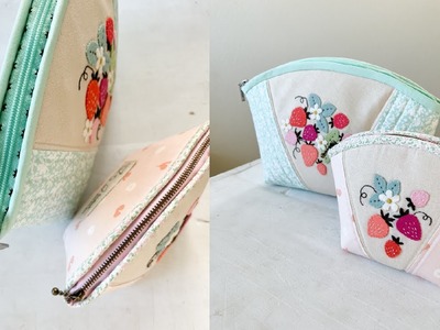 How to sew  Clamshell Zipper Pouches | Sewing Pattern | Beginner Friendly Sewing