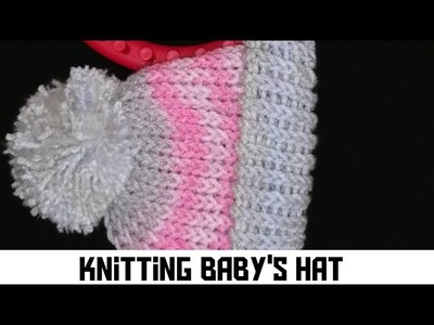 Knitting baby hat with round loom