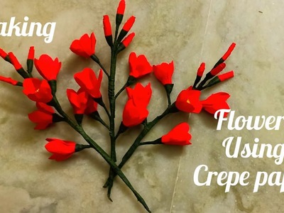 Making Flowers using Crepe Paper | DIY Paper Craft | Mina's Handicrafts