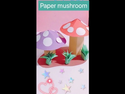 Paper craft.How to make paper mushrooms #shorts #createwithpinky