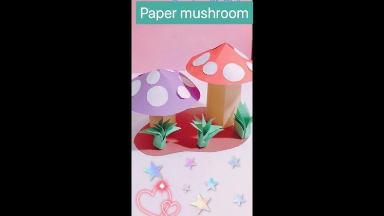 Paper craft.How to make paper mushrooms #shorts #createwithpinky