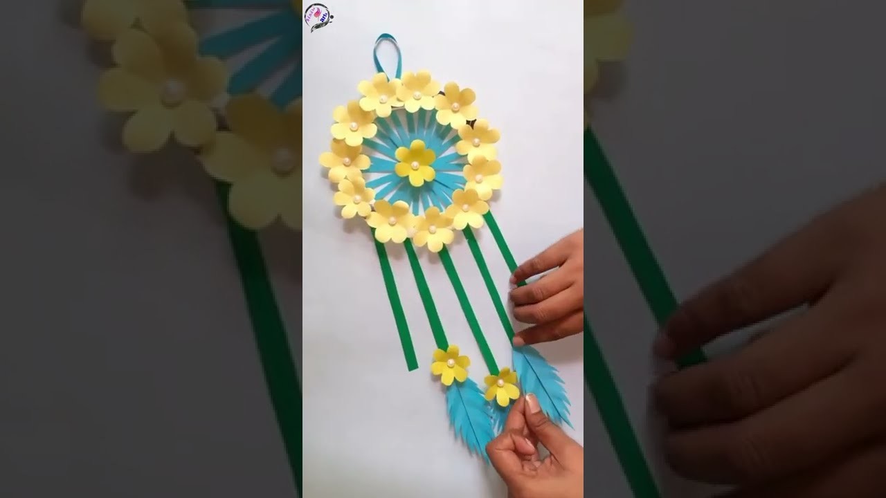 Paper flower wall hanging decoration ideas paper craft kagaj ke Phoolon