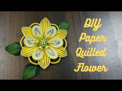 Paper Quilled Flower. DIY Paper Flower. Yellow Flower