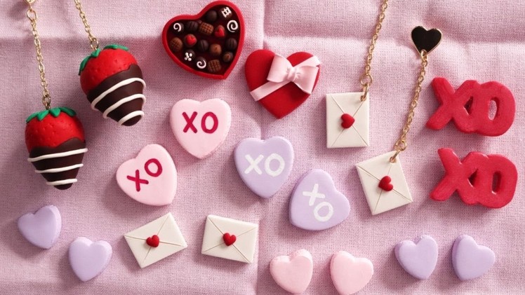 Polymer Clay DIY Valentine's Day Earrings Tutorial! | Miniature Polymer Clay Food