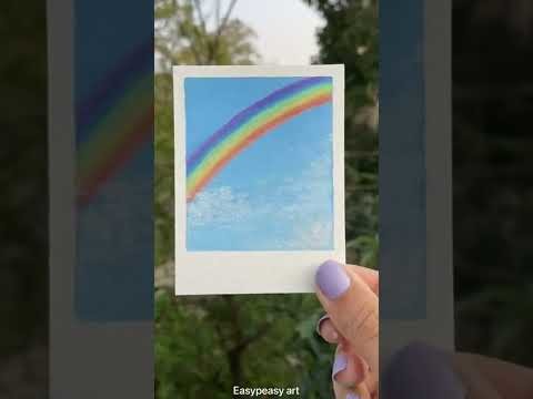 Rainbow painting.acrylic painting for beginners tutorial.cloud painting technique.#Youtubeshorts