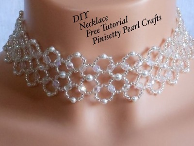 Right angle weave choker necklace or bracelet || pearl seed beads choker || @Pinisetty Pearl Crafts