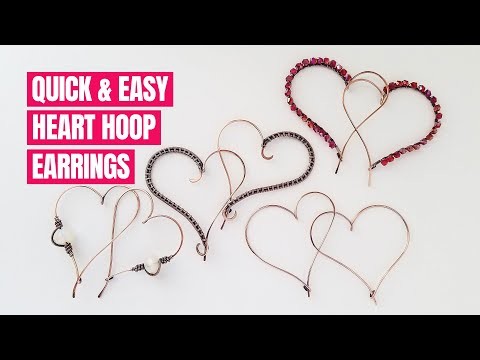 Simple Heart Earrings - A Quick and Easy Valentine's Day Wire Wrapped Jewelry Tutorial