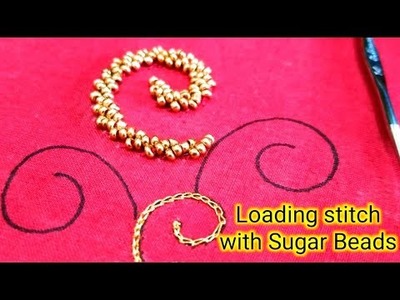 Sugar beads loading stitch | maggam work tutorial | telugu