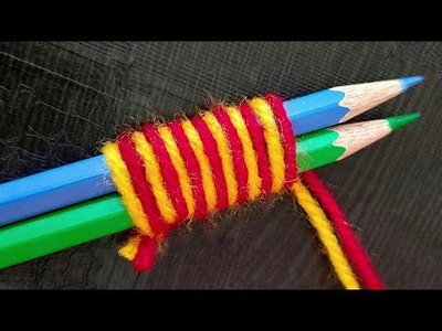 Super Easy Woolen Flower Making using Pencil - Hand Embroidery Flower Making - DIY Crafts