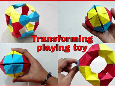 Transforming cube magic origami || Cube transforming into ball magic paper craft || rk artz