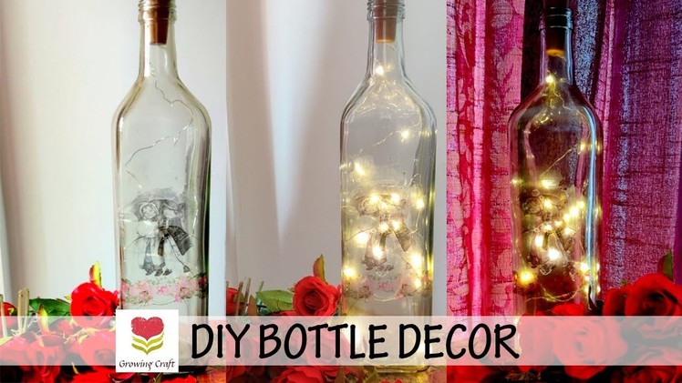 591. DIY bottle decor   Image transer on glass bottle   growing craft   1