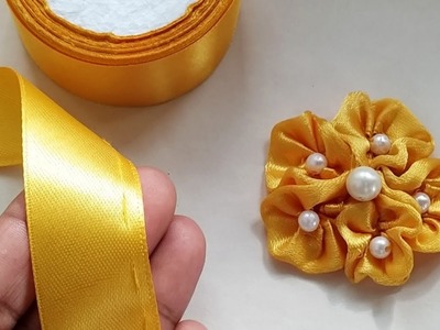 Amazing Hand Embroidery  Flower making idea with Ribbon | Easy Sewing Hack