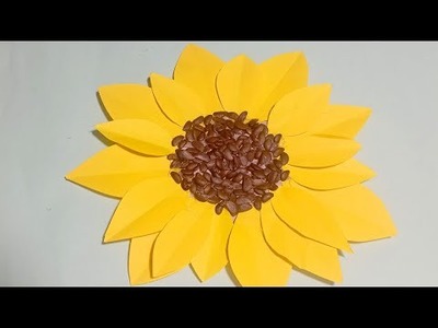 Beautiful Paper Sunflower Tutorial | DIY Small Paper Flower for Room Decoration