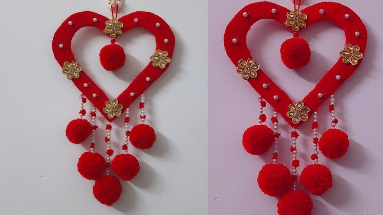 Beautiful wall hanging |❤️ Valentine's day special |#diy #craft #cardboardcraft #woolencraftidea