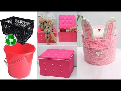 Best out of waste material for space saving ideas, Recycled craft ideas