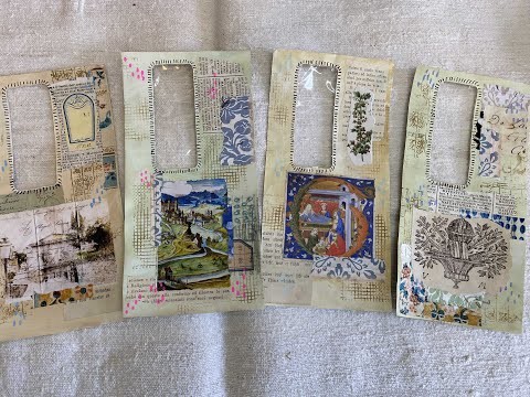 Craft with me | more MARK MAKING on ENVELOPES | fun painted and collaged upcycled envelope pockets
