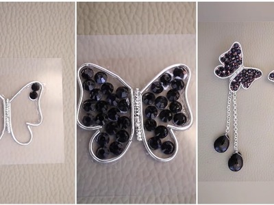 DIY butterfly earrings stone for girls ll Wedding, party, festival #diy #fashion #earrings