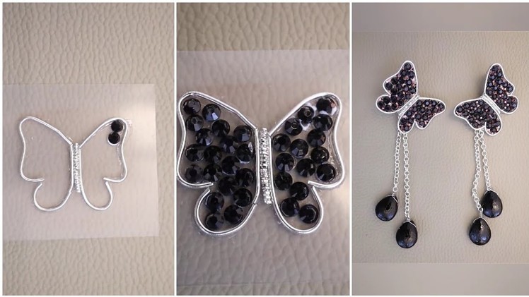 DIY butterfly earrings stone for girls ll Wedding, party, festival #diy #fashion #earrings