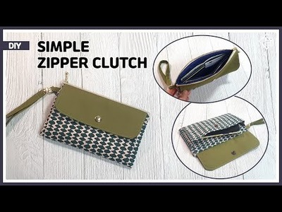 DIY Clutch with front pocket. Clutch Wallet Making Tutorial  [Tendersmile Handmade]