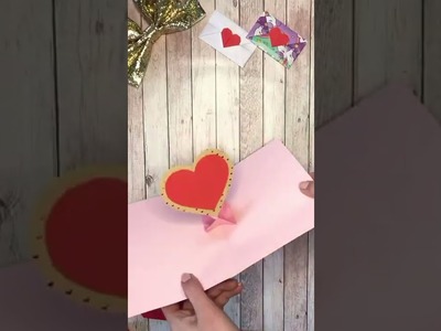 DIY Cute Valentines Day Pop Up Card ???? Easy Birthday Heart Card Gift Ideas #shorts #short #popupcard