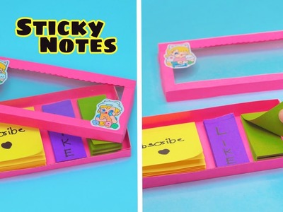 DIY Sticky notes set from papers || How to notepad at home || Make notepad box