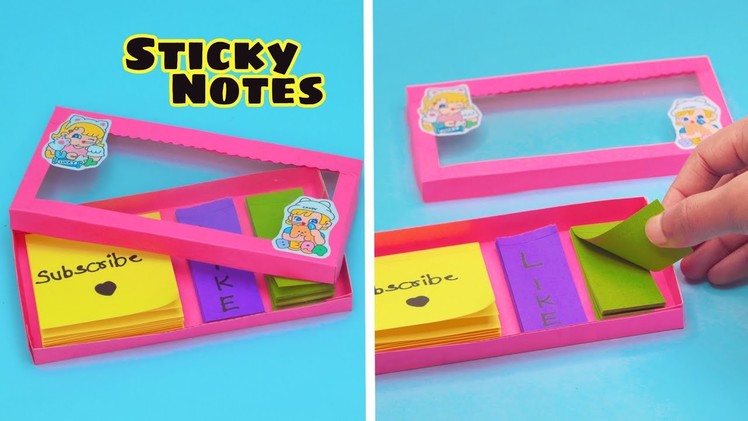DIY Sticky notes set from papers || How to notepad at home || Make notepad box