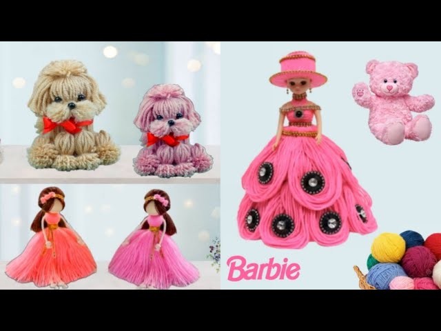 DIY woolen craft ideas || Woolen Yarn doll || Yarn dog Making || doll dress making at home || Diy