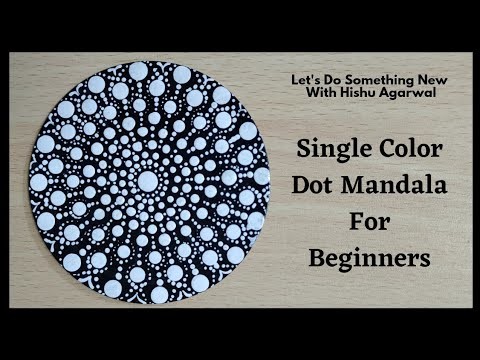 Dot Mandala For Beginners, Single Color Dot Mandala step by step ...