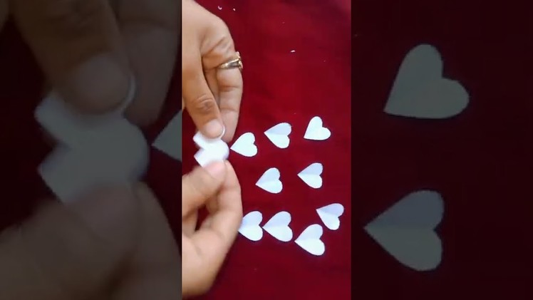 Easy making 12 Paper heart❤ in one cutting.#paper.#craft.#short.#paper.#love.#loveshapecutting