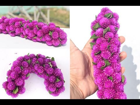 Easy Vadamalli Garland [Globe amaranth garland,  Vadamalli poo malai]-No needle,No complicated knots