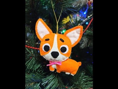 Felt ornament Cute corgi . Step by step Tutorial. Making video.  DIY #Shorts