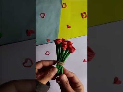 Handmade Valentine Gift for Rose Day ||Paper Rose Bouquet