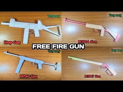 How To Make A Paper Origami Gun (UMP Gun,MP40 Gun,M1014 Gun,M1887 Gun)????