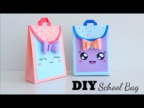 How to make paper gift bag| How to make paper School bag| Easy paper bag| school supplies