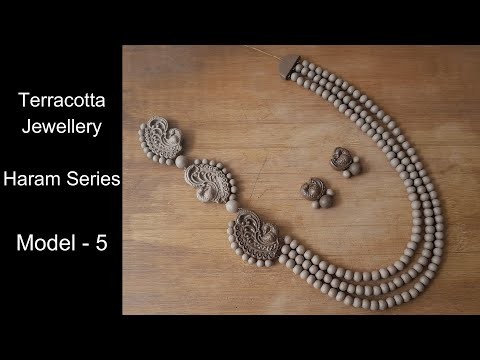 How to make Terracotta Jewellery Haram - Model 5? #Haramseries #Terracottajewellery #uniquepattern