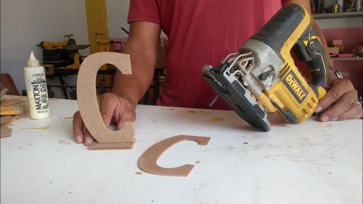 Letra C feita com MDF  veja como fazer facil. Letter C made with MDF see how to make it easy