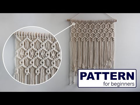 Macrame Pattern for Curtain and Chandelier. Tutorial for beginners