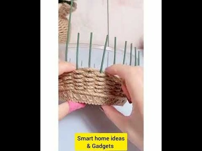 Make jute.cotton basket planter | Easy home room decor ideas 2022 | Jute craft ideas | DIY decor 15