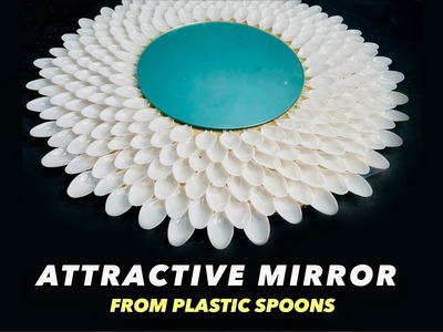 Making Attractive Mirror from Plastic Spoons | Creative Crafts & Ideas | Sandhya Bhati