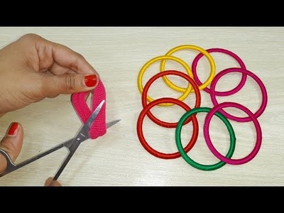 OMG!! SUPERB WALL HANGING DECOR IDEAS OLD BANGLES AND HAIR BAND | BEST OUT OF WASTE