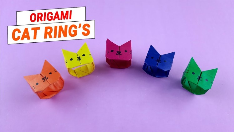 Origami cat ring - How to make easy rings out of paper