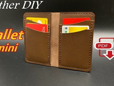 PDF Pattern - Leather Wallet "6 mini" - Leather Craft - DIY Portemonnaie aus echtem Leder