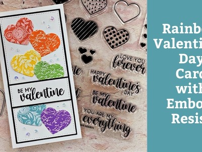 Rainbow Valentine's Day Card with Emboss Resist