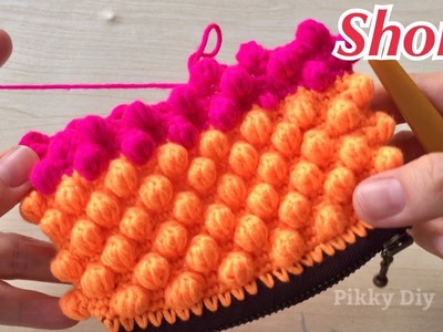 Shorts- crochet bag puff stitch tutorial for beginner.