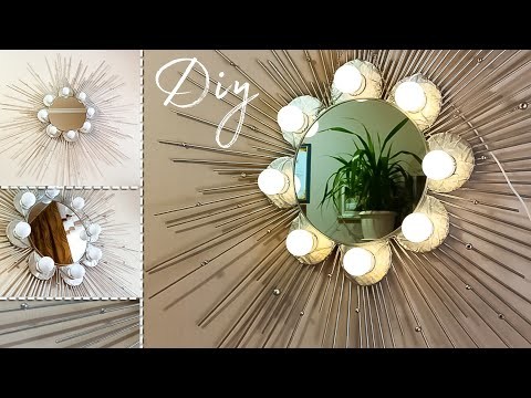 Stylish DIY Mirror Lamp & MakeUp Mirror.How to Make Stylish Mirror Decor