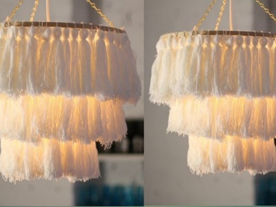 Thread light lamp | Wall hanging | Thread craft light wall | DIY craft | #lightlamp #wallhanging