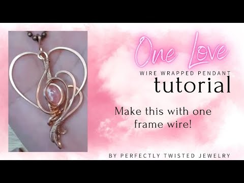 TUTORIAL One Love Wire Wrapped Heart Shaped Pendant, Step by Step Beginner Mini stones  DIY Jewelry