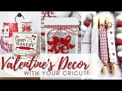 Valentine's Day Tiered Tray Decor with Cricut Maker