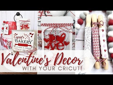 Valentine's Day Tiered Tray Decor with Cricut Maker